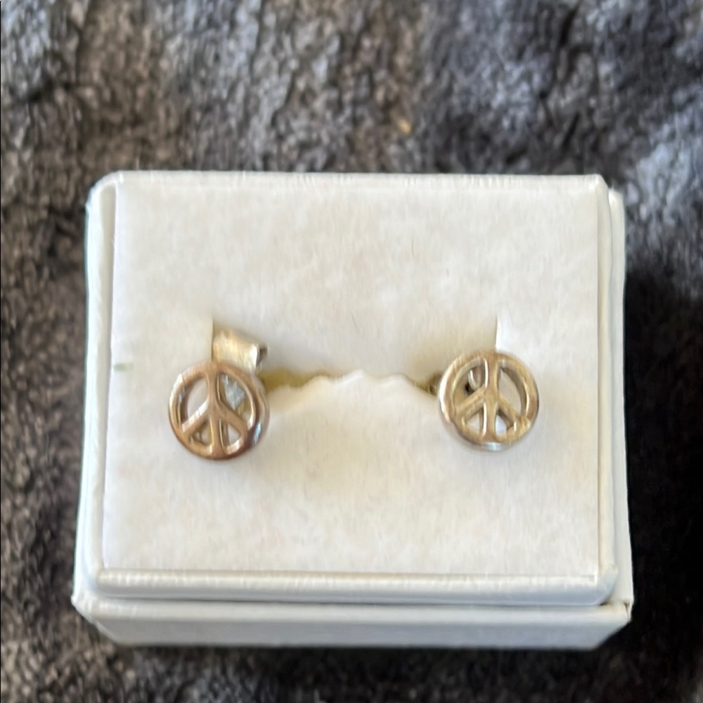 Peace Sign Stud Earrings